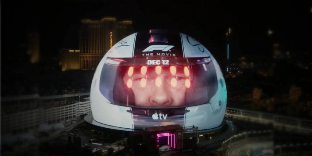 Apple tv illumine la sphere de las vegas pour f1: le film
