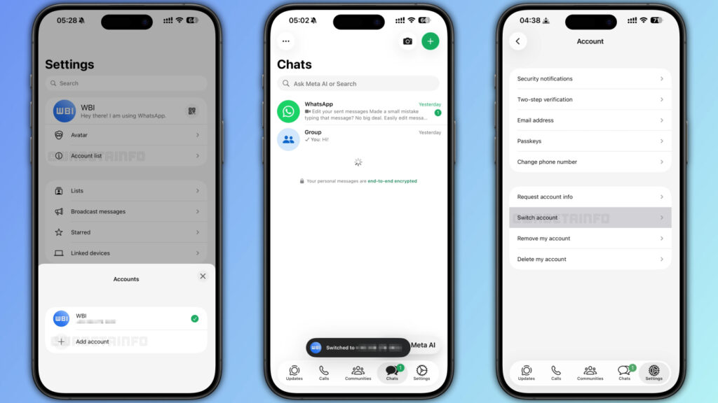 Whatsapp teste la gestion de plusieurs comptes sur iphone