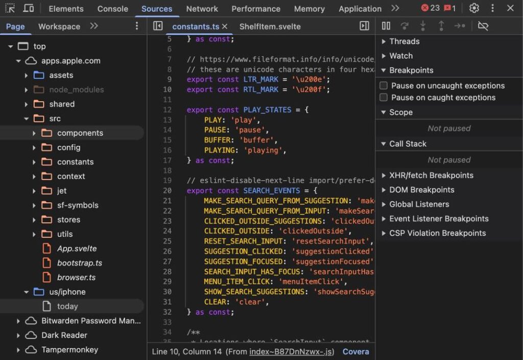 Apple publie par erreur le code source de lapp store