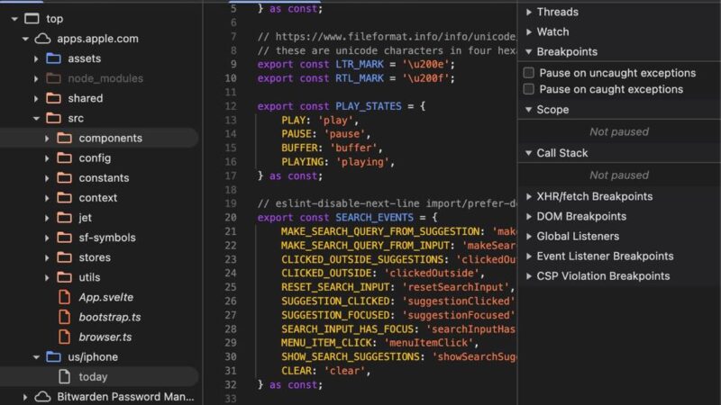 Apple publie par erreur le code source de lapp store
