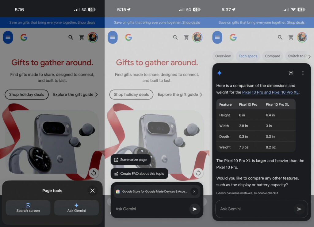 Chrome sur iphone intègre l'ia gemini de google