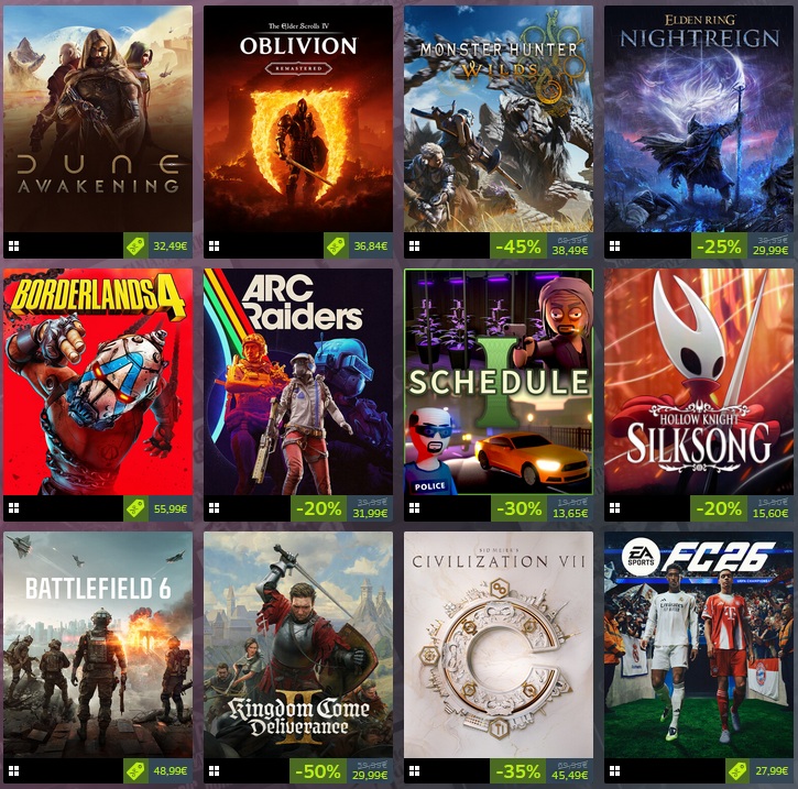 Les succès de steam en 2025