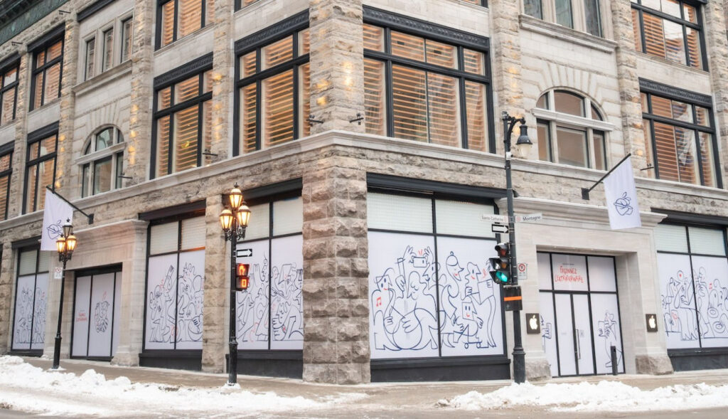 Déménagement d'un apple store à montréal et fermeture temporaire à londres