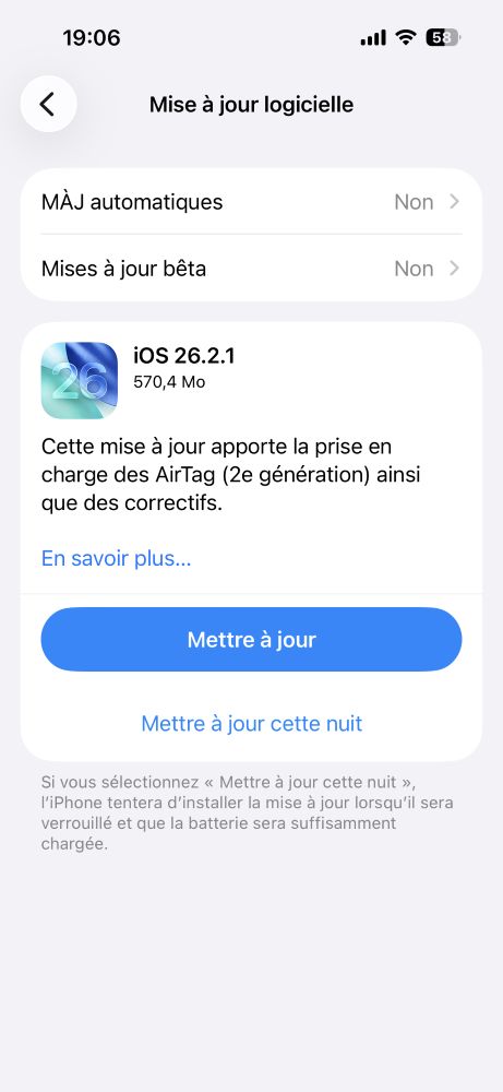 Ios 26.2.1 et watchos 26.2.1 maintenant disponibles pour airtag 2