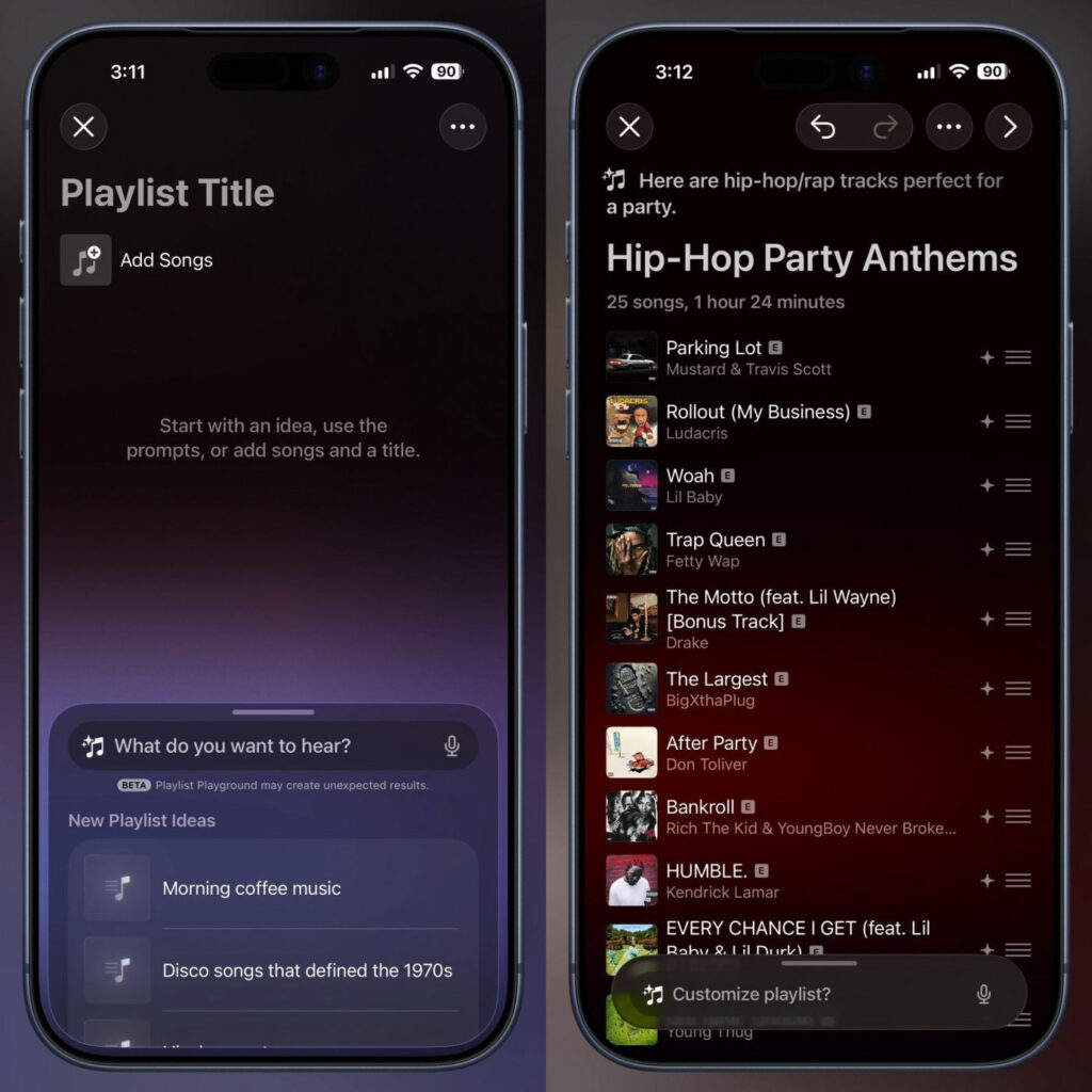 Apple music utilise l'ia pour créer des playlists personnalisées