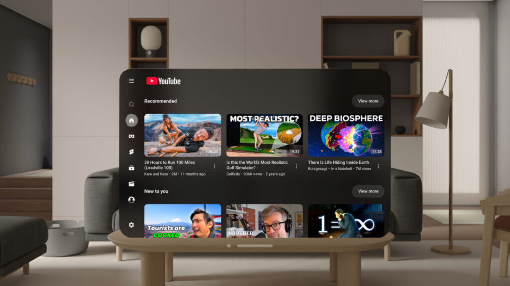 Youtube lance son application sur l'apple vision pro