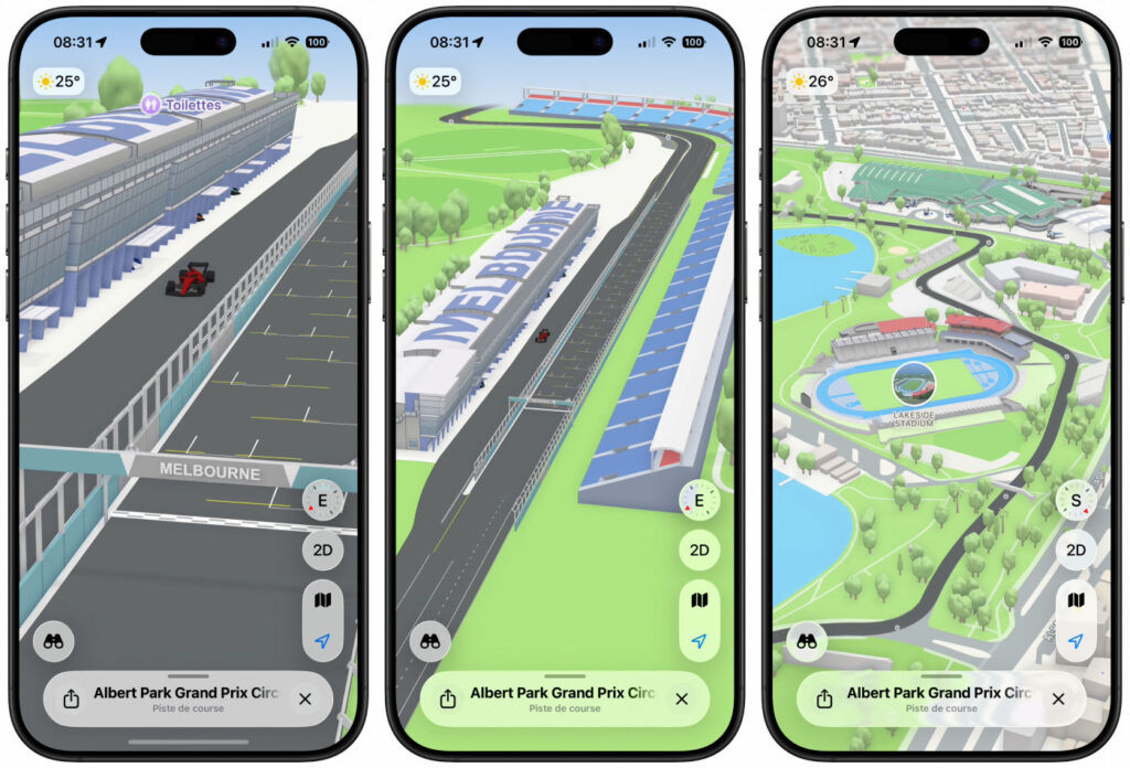 Apple plans lance une expérience 3d pour la formule 1