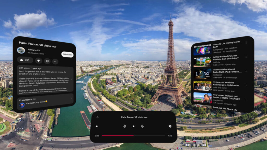 Youtube lance son application sur l'apple vision pro