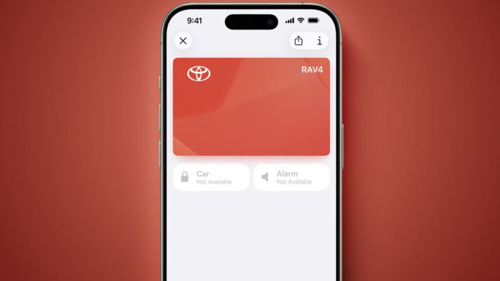Toyota intègre apple car key sur ses véhicules
