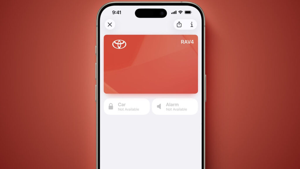 Toyota intègre apple car key sur ses véhicules