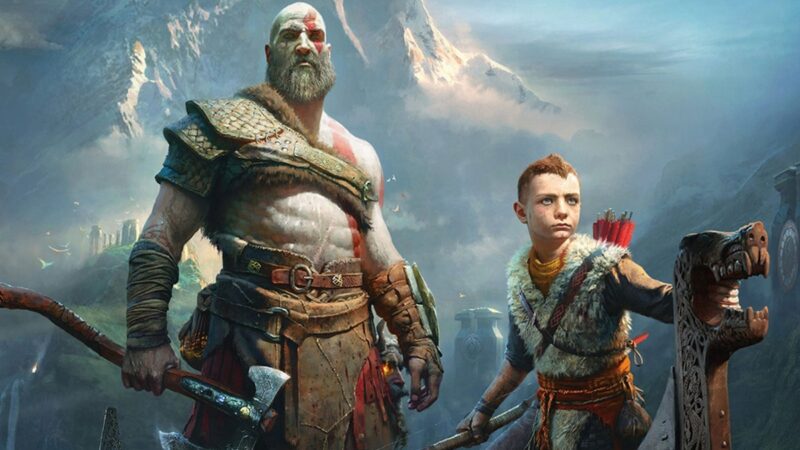 Première image de kratos et atreus dans la série god of war