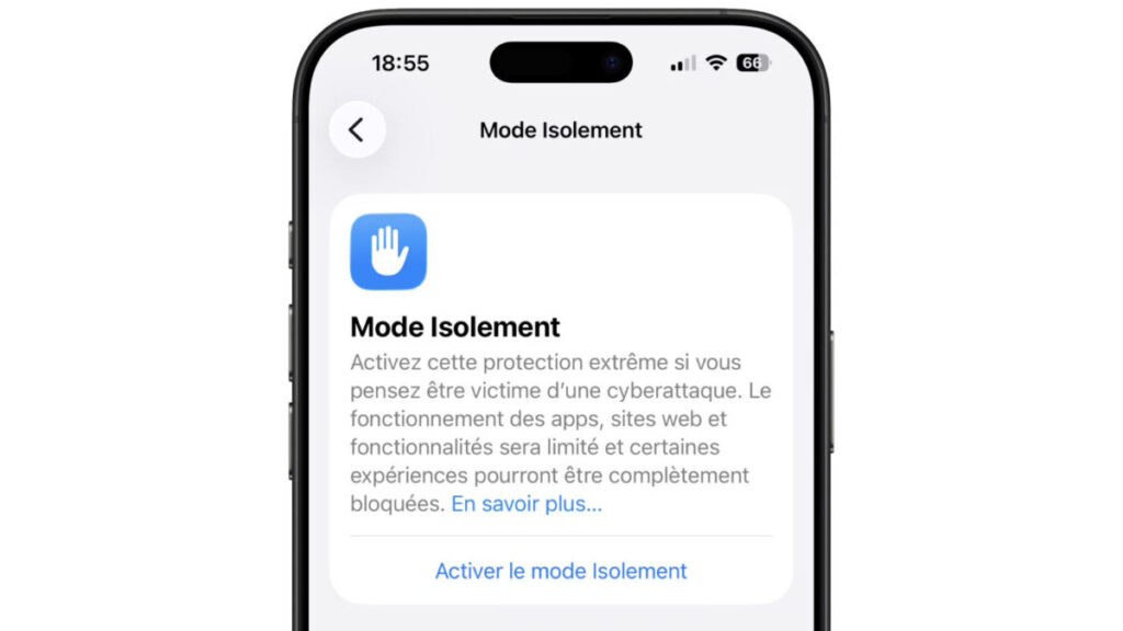 Le mode isolement des iphone jamais piraté selon apple