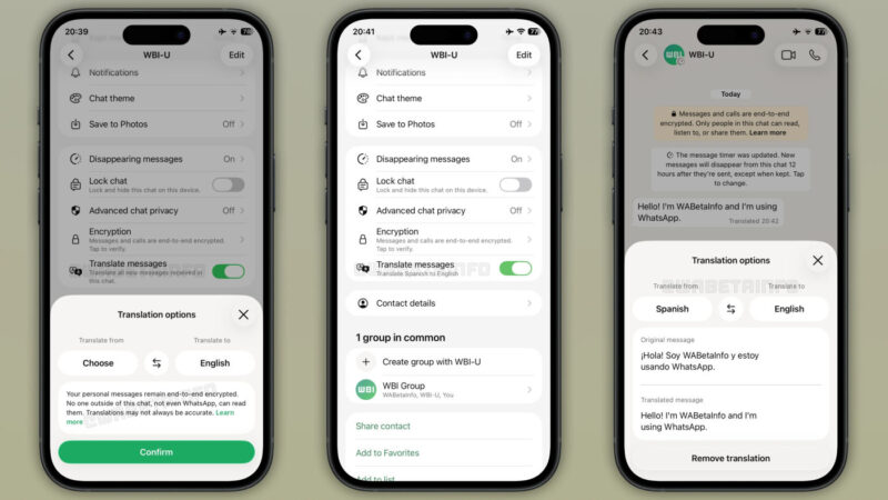 Whatsapp introduit la traduction automatique des messages sur iphone
