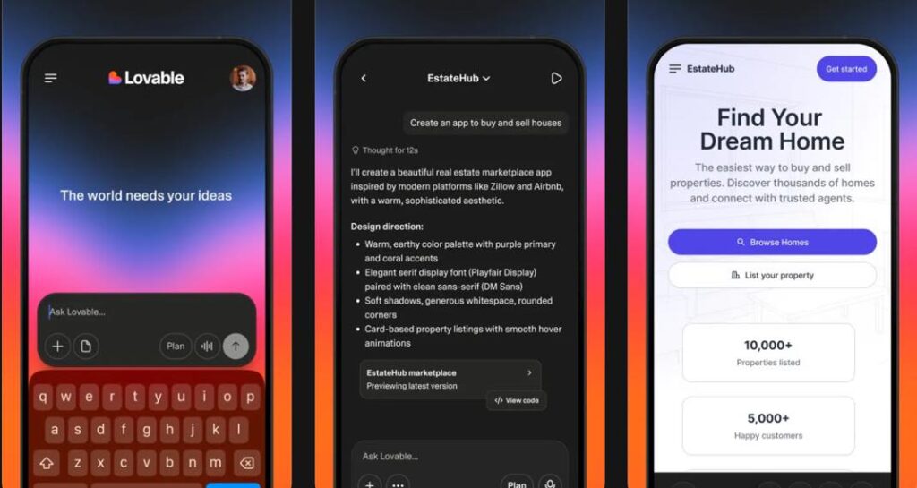 Lovable lance son application de vibe coding sur iphone