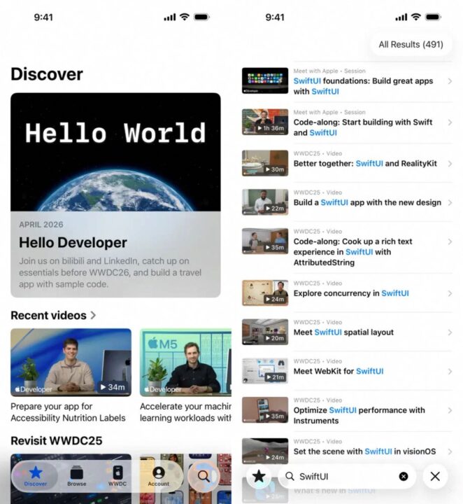 L'application apple developer adopte l'interface liquid glass