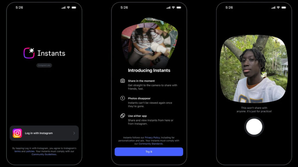 Instagram lance Instants, une nouvelle application éphémère