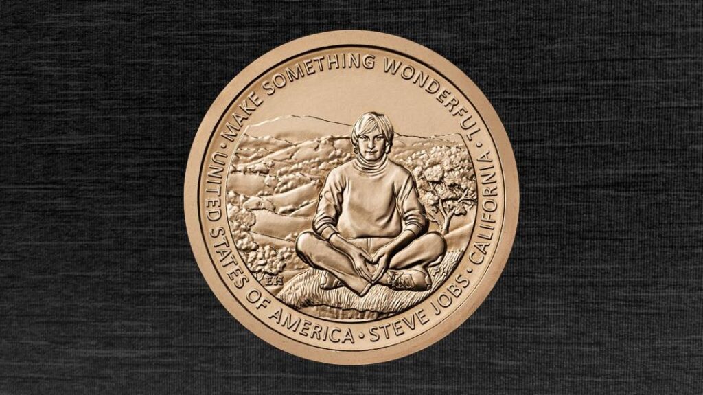 Steve jobs honore par une piece collector de 1 dollar