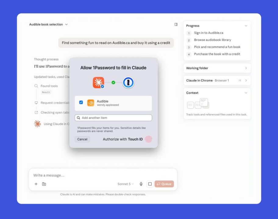 1password intègre l'ia claude pour sécuriser vos identifiants