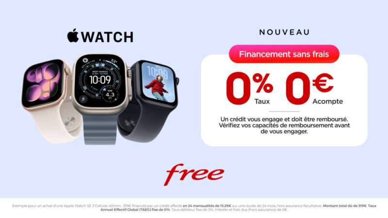 Paiement sans frais sur l&rsquo;apple watch chez free mobile