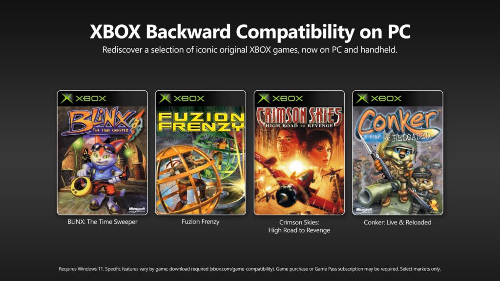La rétrocompatibilité xbox arrive sur pc avec des titres classics