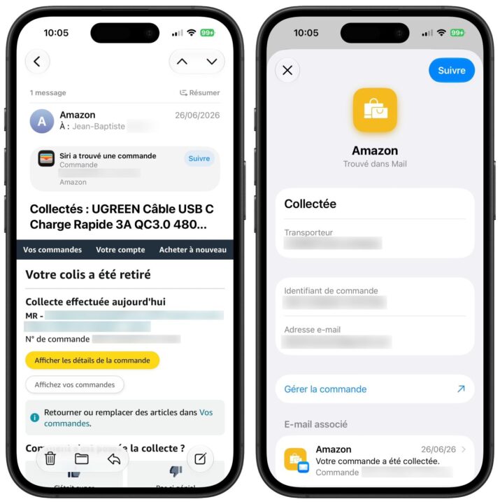 Ios 27 bêta 3 suit vos commandes amazon dans lapp cartes dapple
