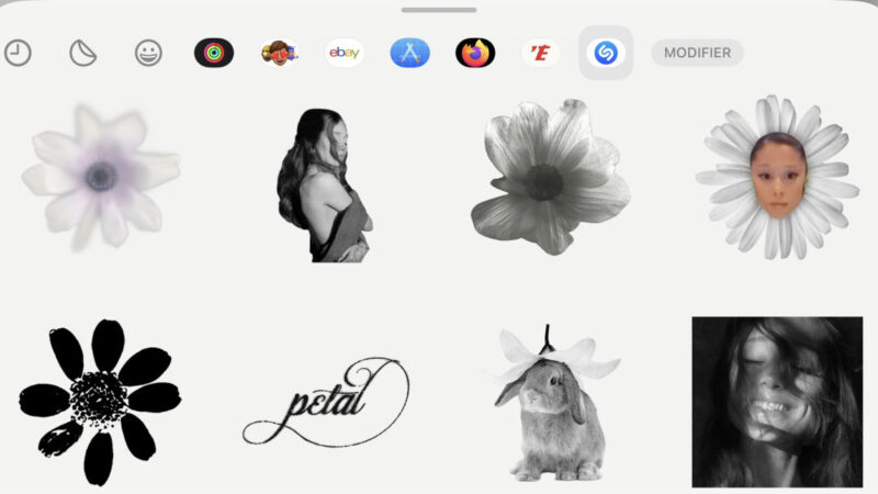 Shazam ajoute des autocollants imessage pour l&rsquo;album petal d&rsquo;ariana grande