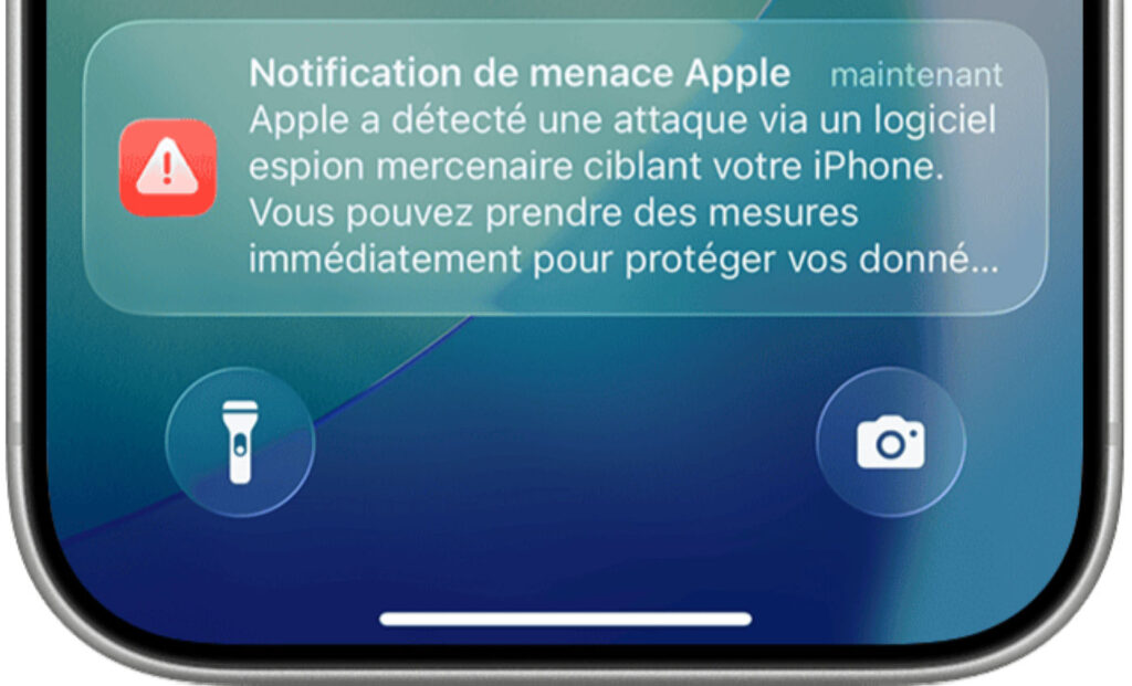 Apple envoie des notifications de menace aux utilisateurs d'iphone