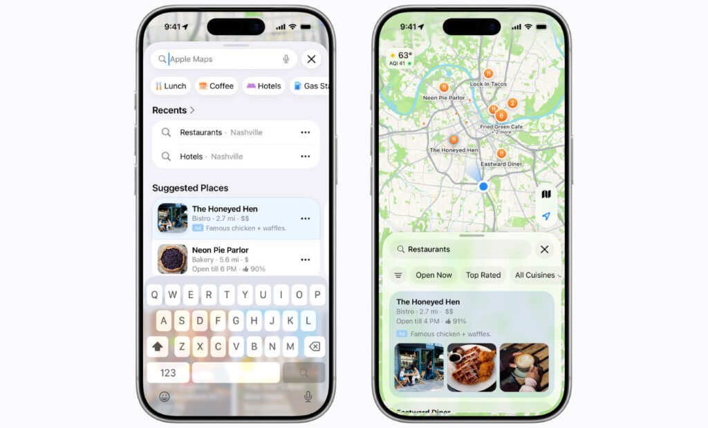Publicités bientôt disponibles sur l'application apple plans