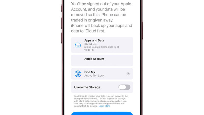 Apple introduit une méthode d&rsquo;effacement des données sur ios 27.2