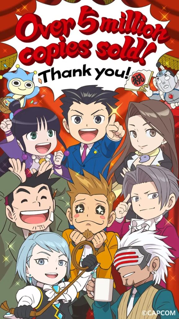 Ace attorney trilogy atteint 5 millions de ventes
