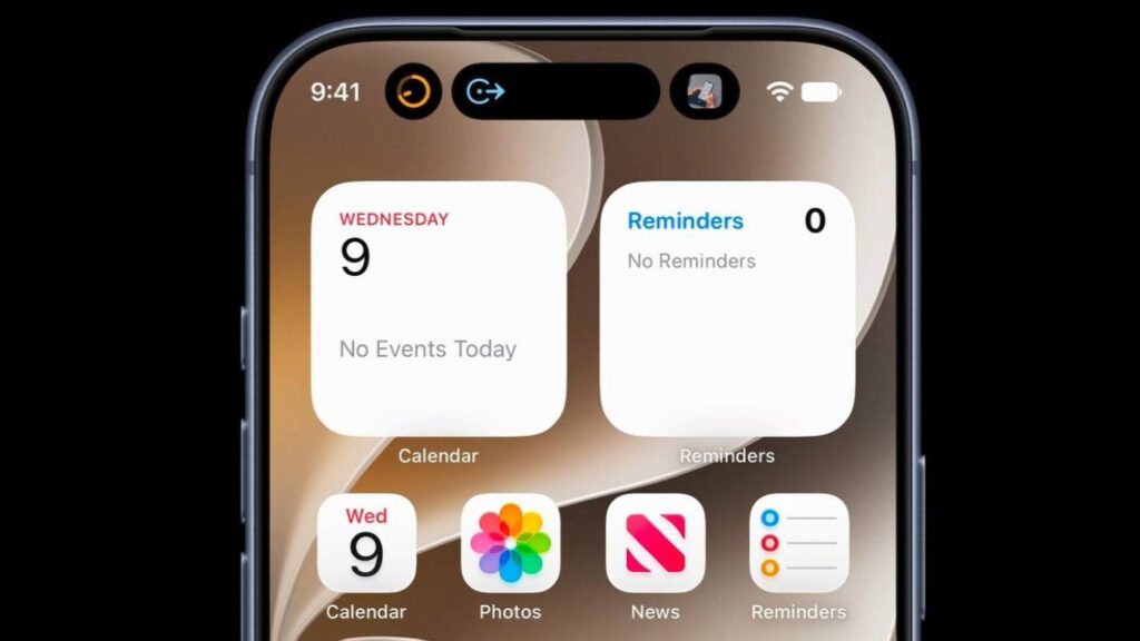 Nouvelle dynamic island duiphone 18 pro avec trois activités en direct