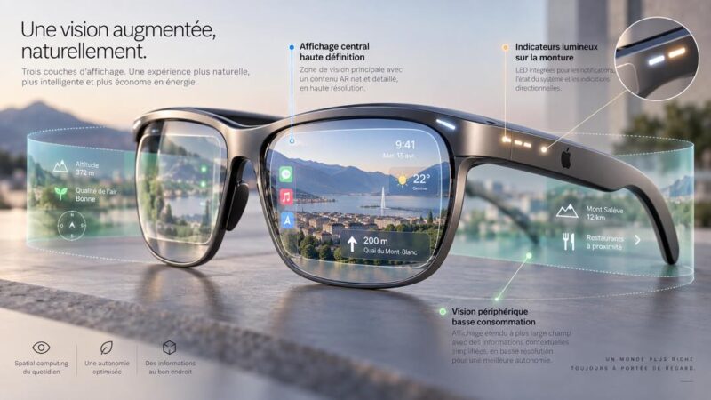 Apple imagine des lunettes connectées avec un affichage innovant