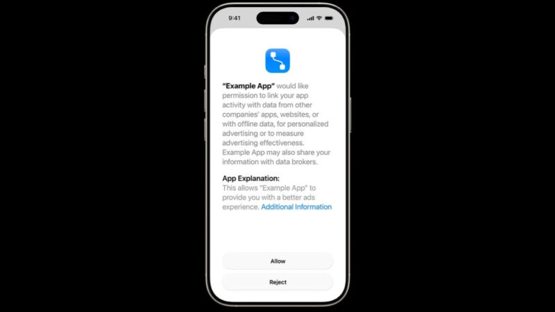 Nouvelle interface de suivi publicitaire d&rsquo;apple en europe