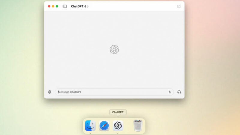 L&rsquo;application chatgpt disponible sur les mac intel