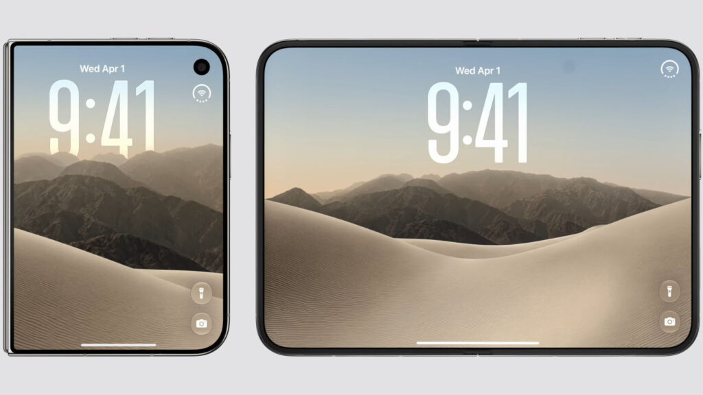 Lancement de liphone duo, le premier iphone pliable d'apple