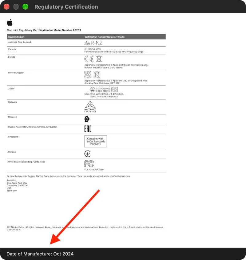 MacOS 27 révèle la date de fabrication des Macs