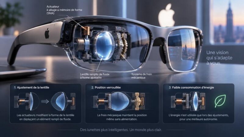 Apple développe des lentilles adaptatives pour ses futures lunettes
