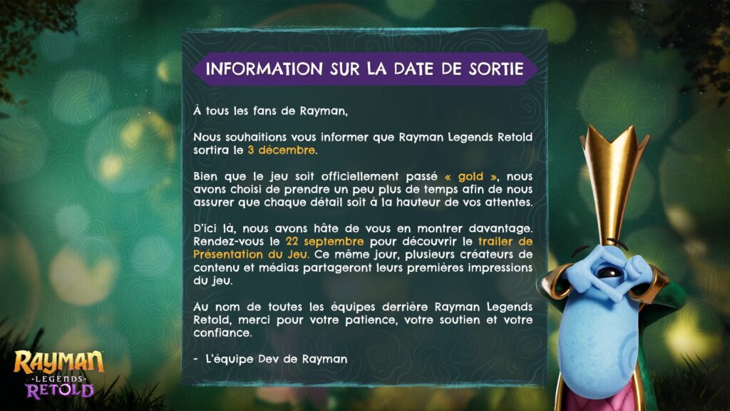 Rayman legends retold reporté au 3 décembre