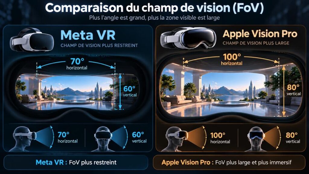 Comparatif entre les meta vr glasses et l'apple vision pro