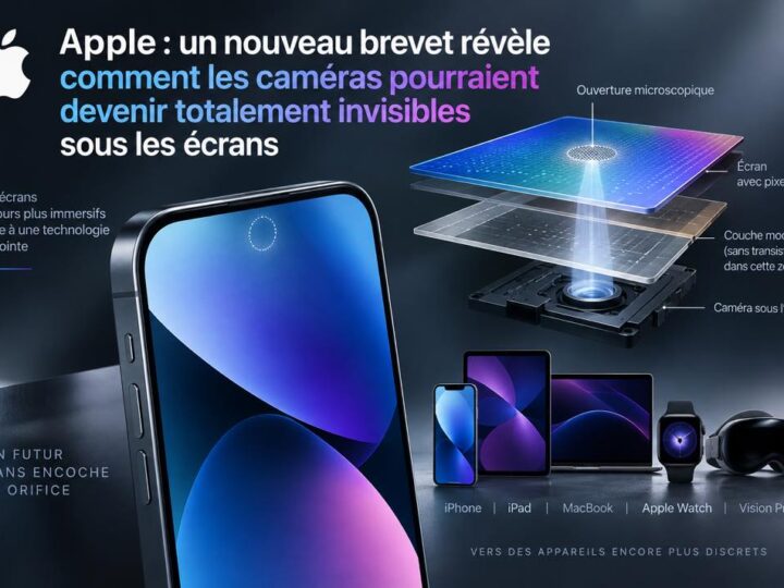 Apple innove avec des écrans intégrant caméras et capteurs invisibles