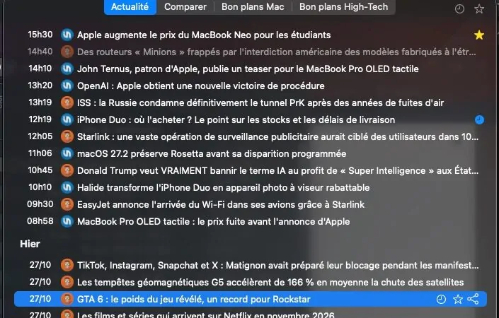 Synchronisation des articles sur iaddict pour mac, iphone et ipad