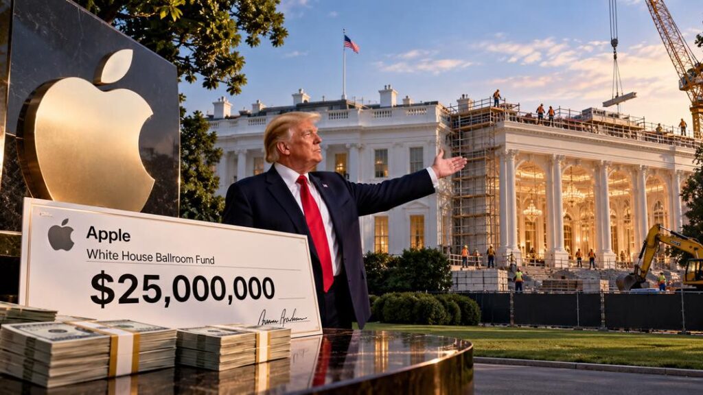 Apple soutient le projet de salle de bal de trump à la maison-blanche