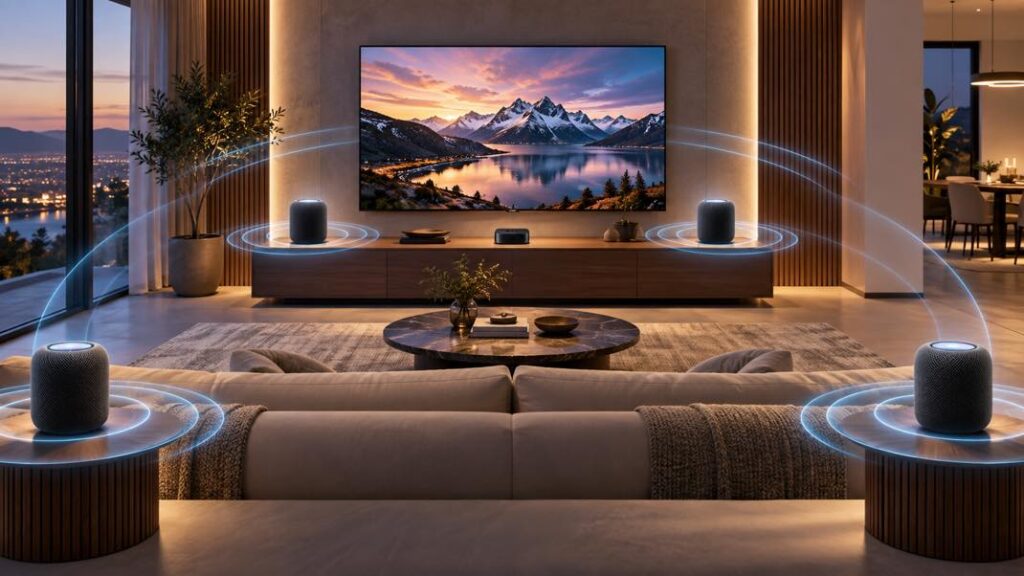 Apple prépare un système home cinéma surround avec quatre homepod