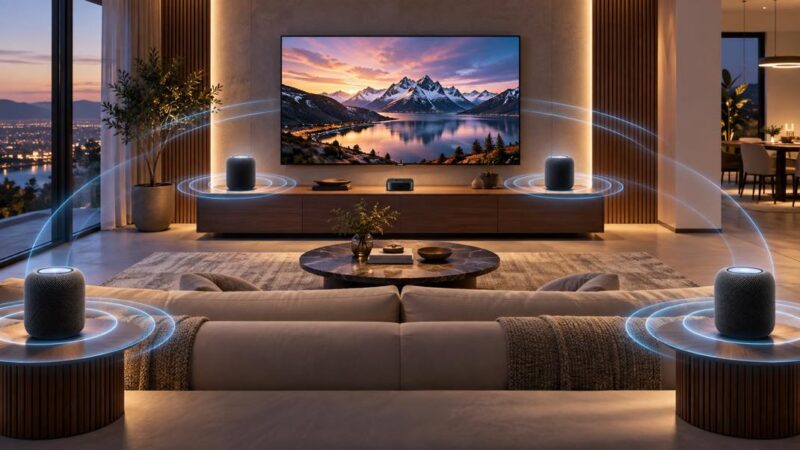 Apple prépare un système home cinéma surround avec quatre homepod