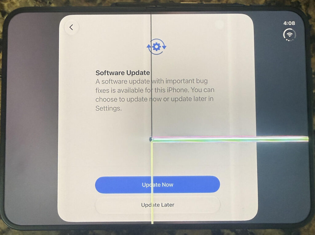 Problèmes d'écran pliable sur l'iphone duo