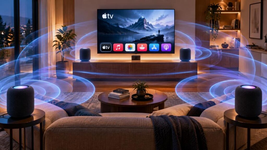 Apple tv 4k : whole room audio pour une immersion sonore globale Apple tv 4k : whole room audio pour une immersion sonore globale