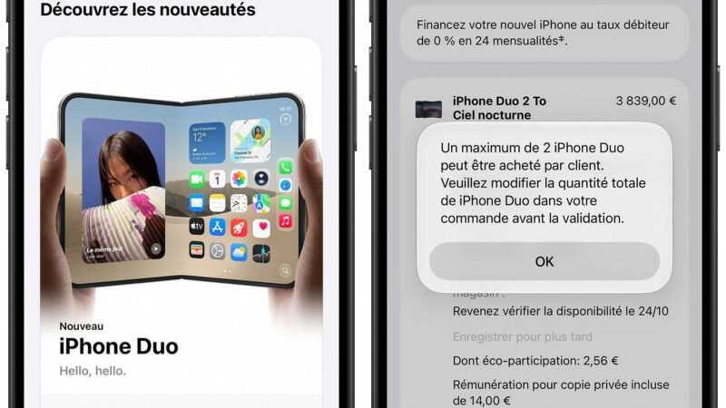 Apple limite l&rsquo;achat de l&rsquo;iphone duo à deux par client
