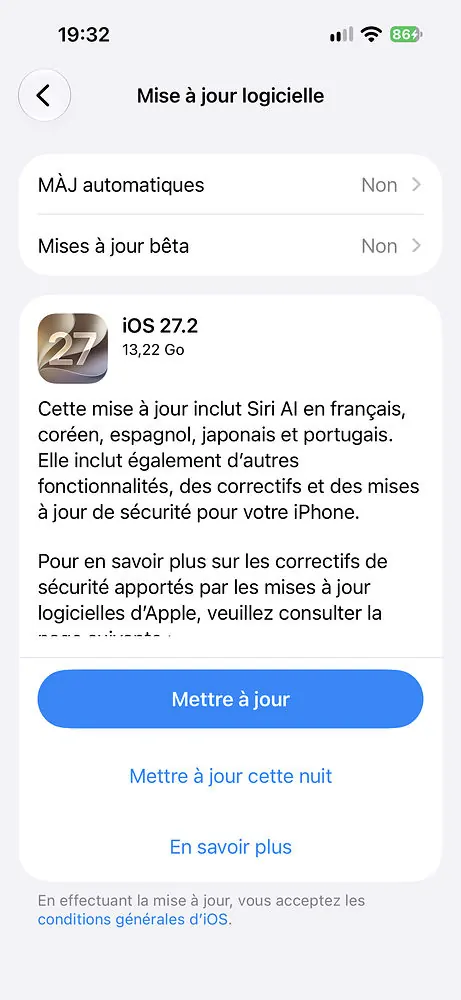 Nouvelles fonctionnalités dios 27.2 disponibles pour iphone et ipad Nouvelles fonctionnalités dios 27.2 disponibles pour iphone et ipad